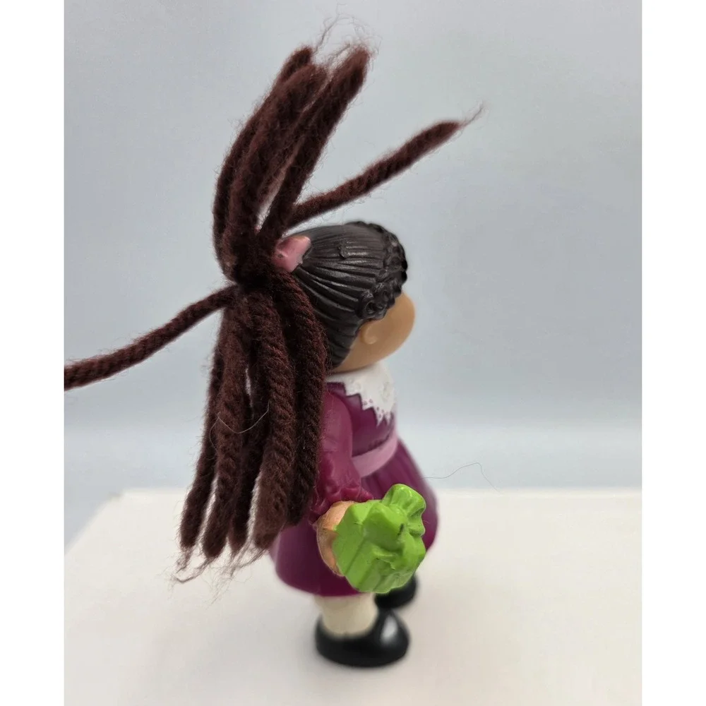 1992 McDonald's Cabbadge Patch Kids CPK Girl Doll Yarn Hair Purple Dress Vintage